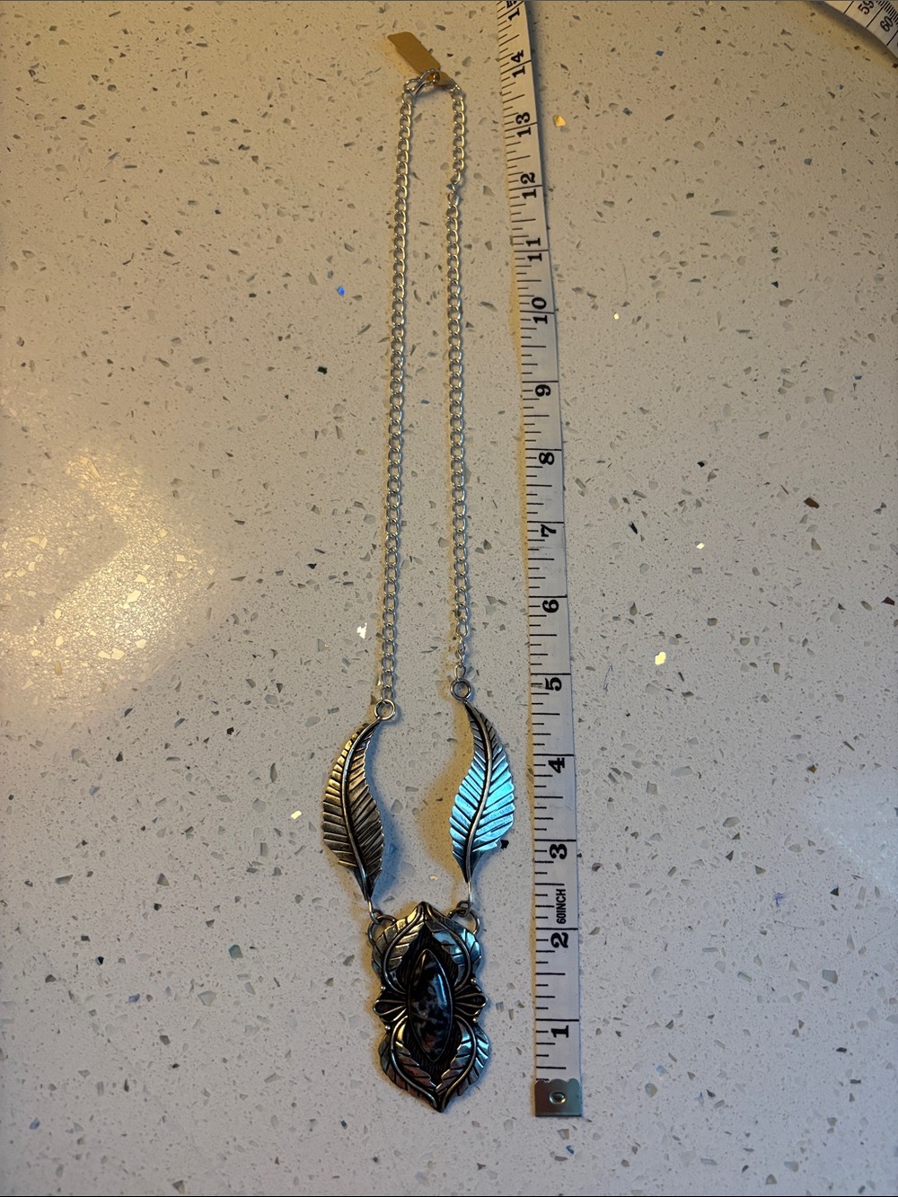 Sterling Silver Stick Agate Gemstone Fashion Necklace - Picture 4 of 8